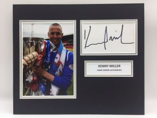 Rare Kenny Miller Glasgow Rangers Signed Photo Display,  Autograph Spl