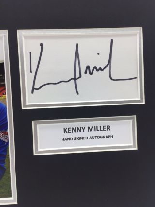 RARE Kenny Miller Glasgow Rangers Signed Photo Display,  AUTOGRAPH SPL 3