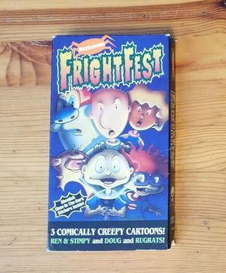 Very Rare Oop Nickelodeon Frightfest Vhs Creepy Cartoons Ren Stimpy Doug Rugrats