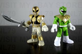 White & Green Ranger Power Rangers Imaginext Fisher Price Alien Translucent Rare