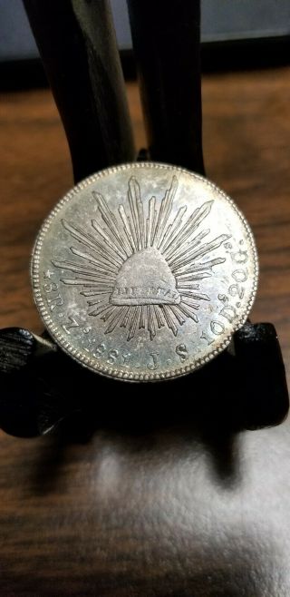 1881 Zs Js 8 Reales Toned Look Rare