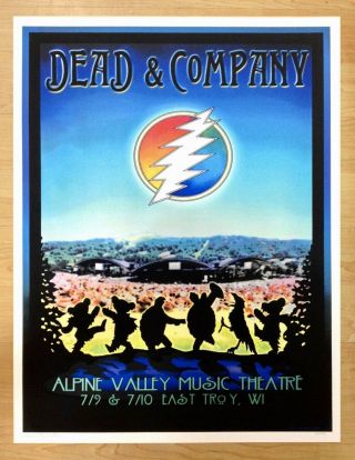 Dead & Company Poster Alpine Valley Wisconsin 7/9 &10 52 Rare Signed