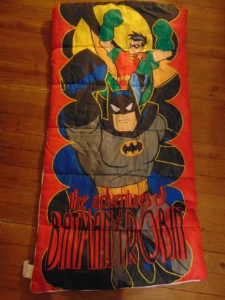 Rare Vintage Batman And Robin Kids Sleeping Bag Dc Comics 30 X 57 Ex Cond 1995