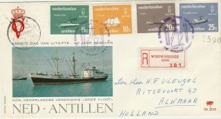 Netherlands Antilles Fdc Rare Cancel Saba 1967 E45 Registered