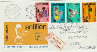 Netherlands Antilles Fdc Rare Cancel Saba 1970 E62 Registered