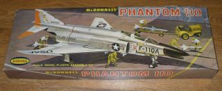 Rare 1962 Aurora Model / Mcdonnell Phantom 110 Jet Plane / Started /