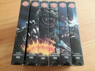Godzilla Vhs 6 Box Set Gigan Chidrah Mechagodzilla 1985 Son Of Godzilla Rare