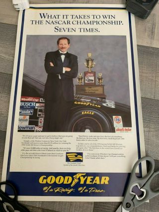 Rare Dale Earnhardt 7 - Time Champion Goodyear Poster