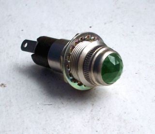 Vintage Green Cut Lens Dash Gauge Panel Light Hot Rod Rat Old 5/8 " Rare Dialco 5
