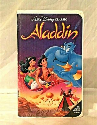 Aladdin Rare Walt Disney Classic Black Diamond Vhs Tape 1662,  1993