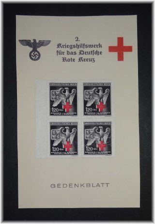 50 German Occup.  In Ww2 Of Böhmen&mähren Very Rare Special Card " Redcross " Hcv