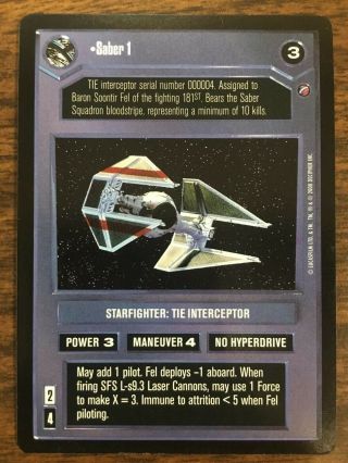 Star Wars Ccg Death Star Ii Saber 1 Rare Card