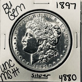 1897 Bu Gem Morgan Silver Dollar Unc Ms,  U.  S.  Rare Coin 4880