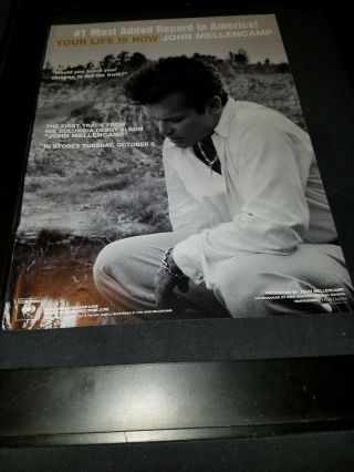 John Mellencamp Your Life Is Now Rare Radio Promo Poster Ad Framed