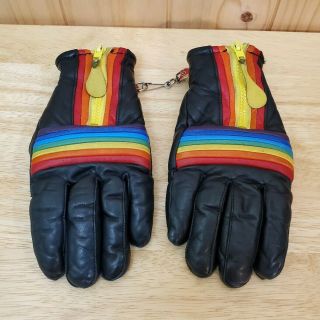 Vintage Kombi Leather Rainbow Gloves Rare - Size S/m