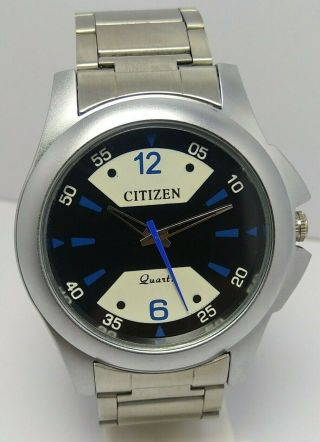 Rare Vintage Citizen Quartz Multi - Color Dial Wrist Watch Men 