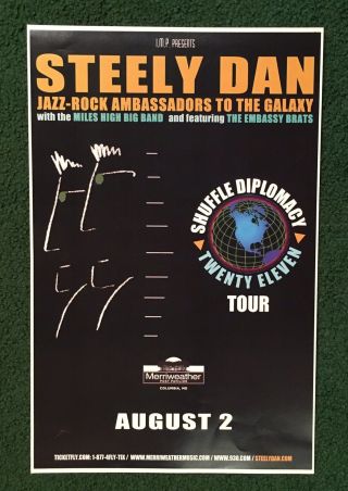 Steely Dan Shuffle Diplomacy Tour 11x17 Promo Poster Merriweather 2011 Rare