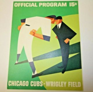 1966 Chicago Cubs Program Scorecard Vs San Francisco Giants Rare Mlb Baseball