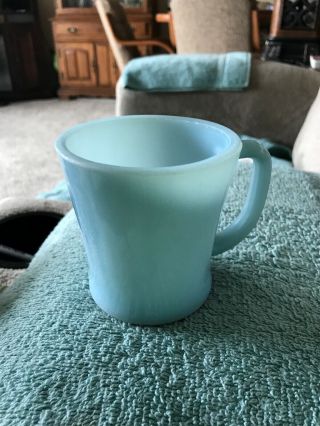 Rare Fire King Turquoise Blue 1950s Vintage Mug,  D - Handle,  By Anchor Hocking,  Usa