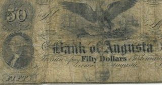 $50 " Bank Of Augusta " (1800 
