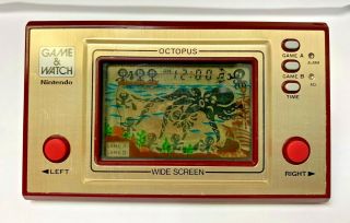 Nintendo Game & Watch Wide Screen Octopus Vintage Rare Electronic Game 1981