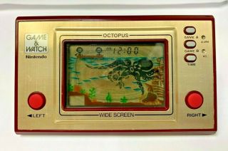 NINTENDO Game & Watch Wide Screen OCTOPUS Vintage Rare Electronic Game 1981 2