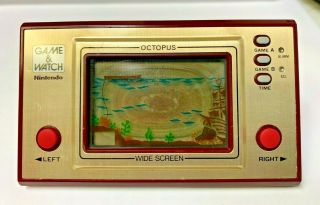 NINTENDO Game & Watch Wide Screen OCTOPUS Vintage Rare Electronic Game 1981 3