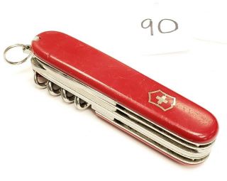 Victorinox Mountaineer Swiss Army Knife 91mm Rare Old Style Red Pocket Knife 9o