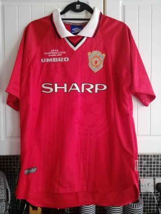 Manchester United 1999 Champions League Shirt (solskjaer & 20) Large Mens Rare
