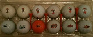 Dozen Osu Cowboys Swinging Pete Golf Balls No Duplicates Oklahoma State Rare Tee