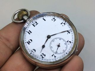 Rare Antique Victorian Solid Silver Pocket Watch 7 Jewels Fob Swiss Made