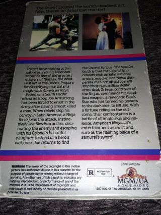 American Ninja VHS RARE Rental Big Box OOP Gate Fold 1st Edition 1985 Canon Film 2