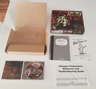 Fallout (pc,  1997) Big Box Game With Paperwork - Rare (vegas,  76,  Tactics)