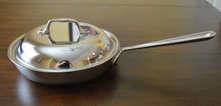 Rare All - Clad Tri - Ply Stainless Steel 9 - Inch French Skillet Pan W/ Dome Lid Guc