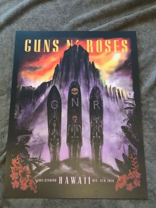 Rare Guns N Roses Lithograph Not In This Lifetime Hawaii 12/8/18 Ap 2 Of 2