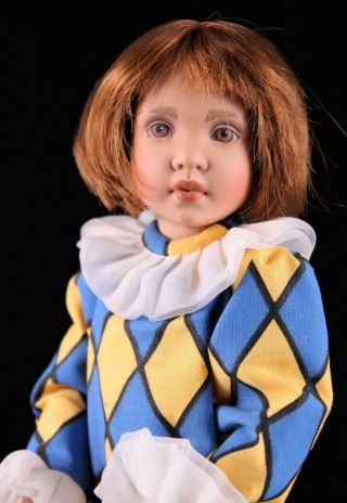 Rare 1995 12 " Vinyl Red Hair Picasso Pierrot Doll By Artist Helen Kish & Co Box