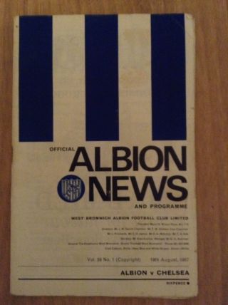 West Brom V Chelsea Football Programme 1967/68 Season Rare Signed By 9 Chelsea