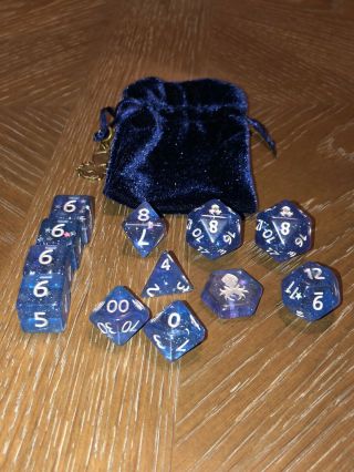 Kraken Dice - Celestial 12pc Silver Ink Rare And Out Of Stock