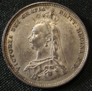 Lovely 1887 Victoria Jubilee Silver Shilling Sharp Detail Rare Thus