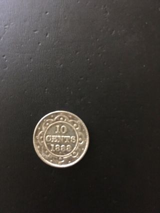 Newfoundland Canada 1888 10 Cent Coin Very Fine Rare