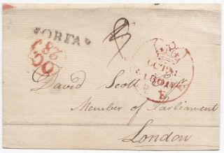 1800 Rare Crown L792 Forfar Pmk & Bishopmark Front To David Scott Mp London