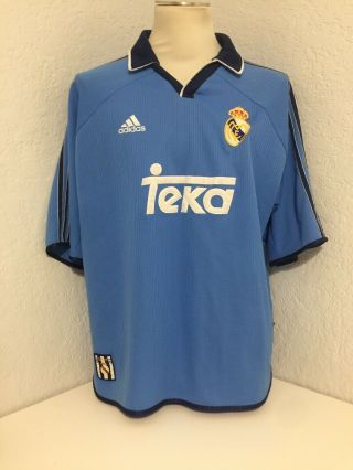 Vintage Rare Men’s Adidas Real Madrid Cf Football/soccer Jersey Sz Xl Blue