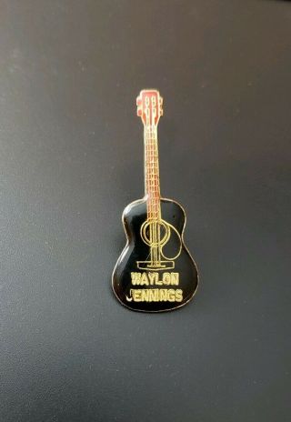 Waylon Jennings Vintage Guitar Pin Hat Tie Pinback Rare