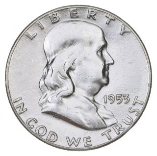 Higher Grade - 1953 - S - Rare Franklin Half Dollar 90 Silver Coin 266