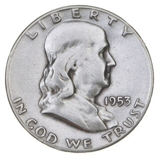 Higher Grade - 1953 - S - Rare Franklin Half Dollar 90 Silver Coin 261