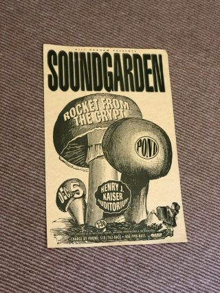 Rare Soundgarden Mushroom Poster Rocket From The Crypt Pond Bill Graham Oakland