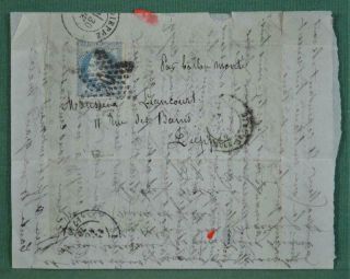 Rare France Stamp Cover Balloon Post November 1870 Paris To Dieppe (l93)