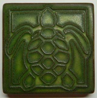 Motawi Tileworks Art Tile Turtle 4 " X 4 " Very Rare Monochrome Version