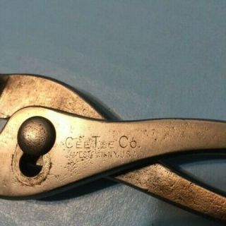 Vintage rare Crescent Brand CeeTee Co.  6in slip joint pliers 1915 3