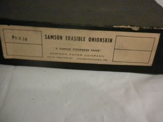 Samson Erasible Onionskin Typewriter Paper 8 1/2 X 14 Plain Very Rare